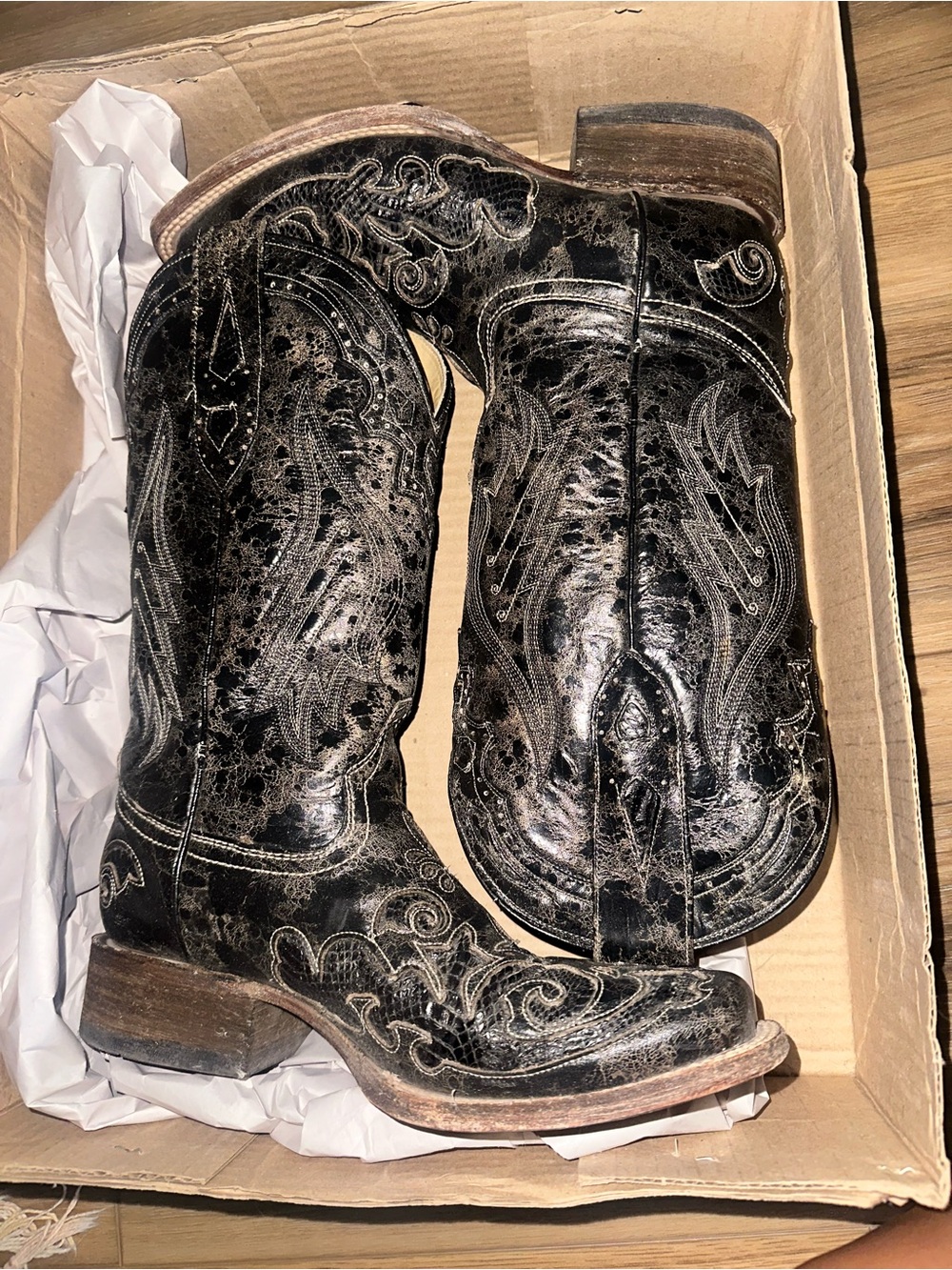 Black Corral Snake inlay Cowboy Boots